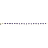 Oval Natural Amethyst Line Bracelet In Gold & Platinum