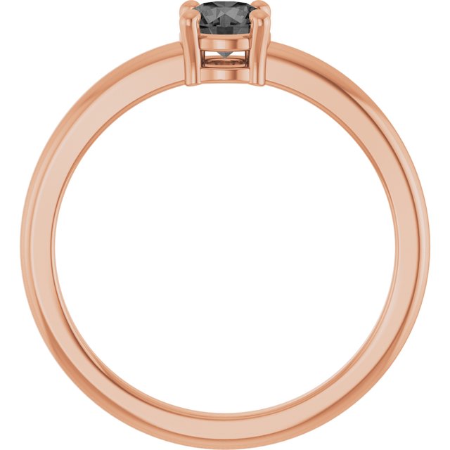 Round Gray Spinel Solitaire Ring in Rose Gold