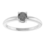 Round Gray Spinel Solitaire Ring in Platinum