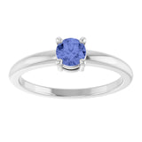 Round Tanzanite Solitaire Ring in White Gold
