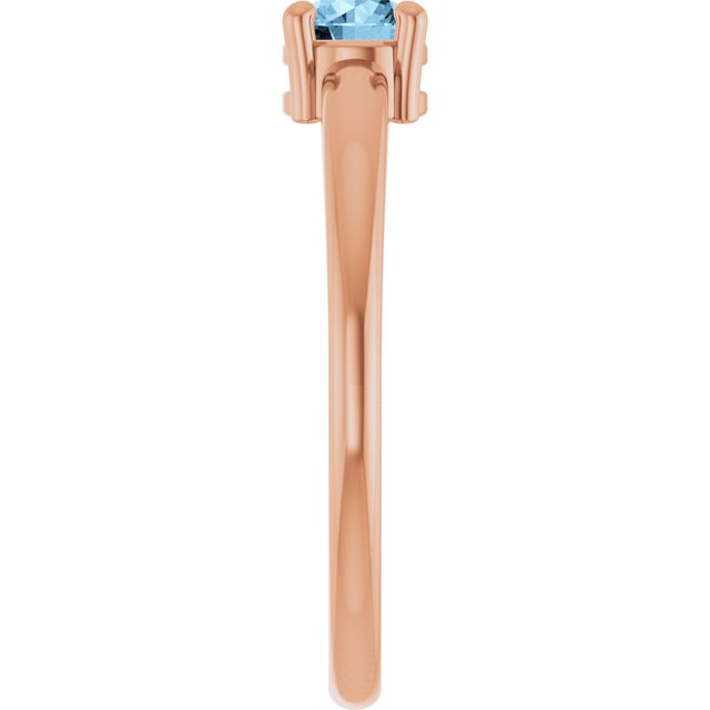Round Sky Blue Topaz Solitaire Ring in Rose Gold