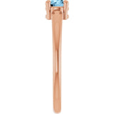 Round Sky Blue Topaz Solitaire Ring in Rose Gold