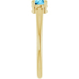 Round Swiss Blue Topaz Solitaire Ring in Yellow Gold