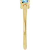 Round Sky Blue Topaz Solitaire Ring in Yellow Gold