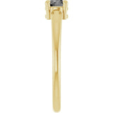 Round Gray Spinel Solitaire Ring in Yellow Gold