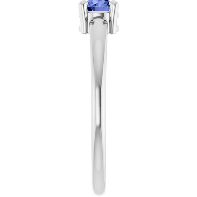 Round Tanzanite Solitaire Ring in White Gold