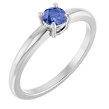 Round Tanzanite Solitaire Ring in Platinum