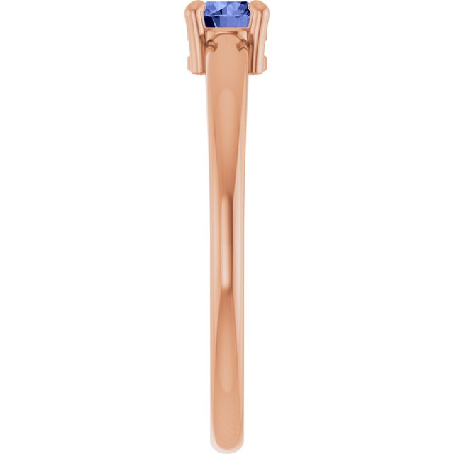 Round Tanzanite Solitaire Ring in Rose Gold