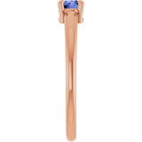 Round Tanzanite Solitaire Ring in Rose Gold