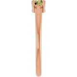 Round Green Sapphire Solitaire Ring in Rose Gold