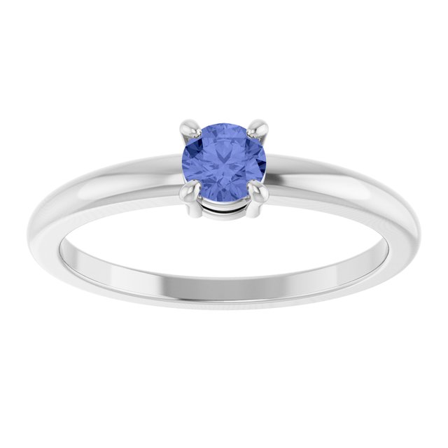 Round Tanzanite Solitaire Ring in Platinum