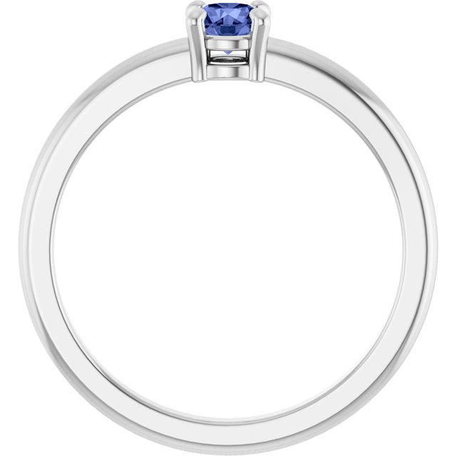 Round Tanzanite Solitaire Ring in Platinum