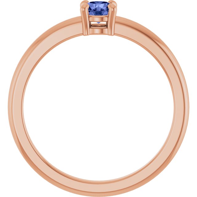 Round Tanzanite Solitaire Ring in Rose Gold