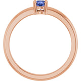 Round Tanzanite Solitaire Ring in Rose Gold