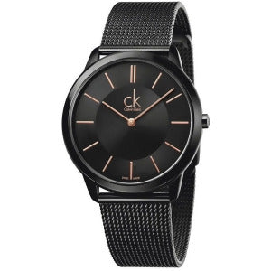 CK Calvin Klein K3m21421 Minimal Black Mesh Strap Mens Watch One Size
