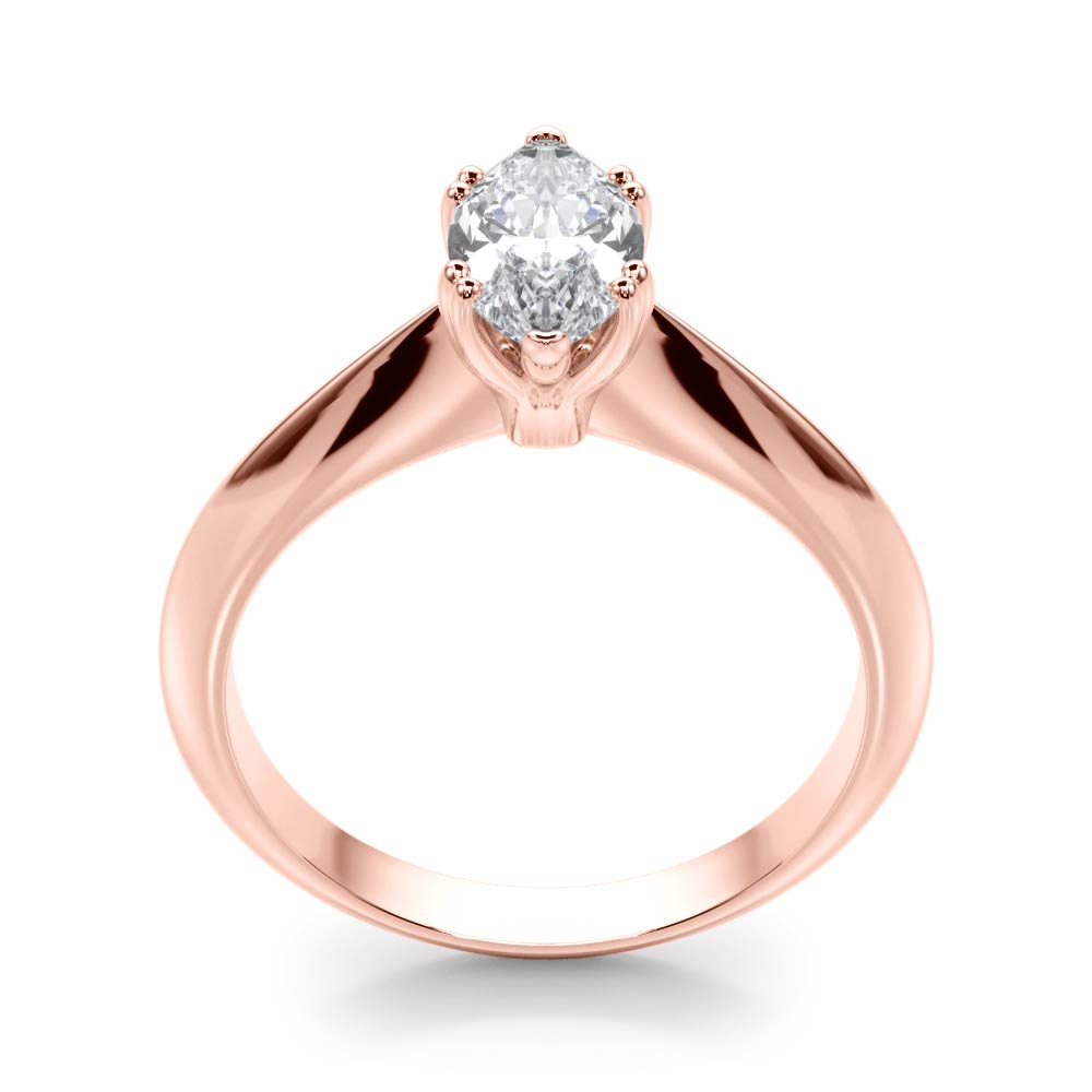 Lab-Grown Marquise Cut Diamond Double Prong Solitaire Engagement Ring.