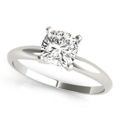 IGI Lab-Grown Cushion Diamond Four Prong Set Solitaire Engagement Ring, D Color VVS Clarity