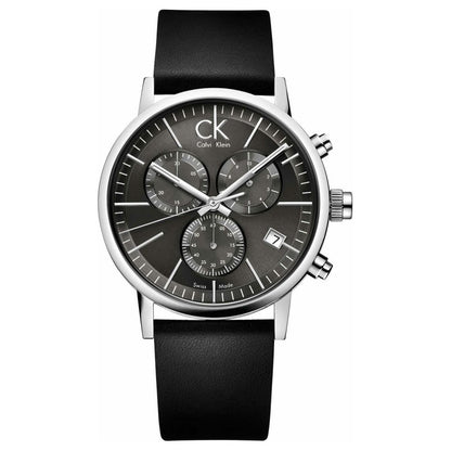 Calvin Klein Post Minimal Men's Watch K7627107|Chronograph Dial|Leather Strap
