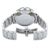 Calvin Klein men's chronograph watch with black dial and stainless steel band.