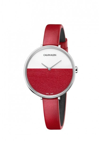 Calvin Klein Rise K7A231UP Ladies Silver & Red Dial Watch