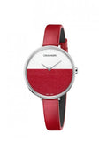 Calvin Klein Rise K7A231UP Ladies Silver & Red Dial Watch