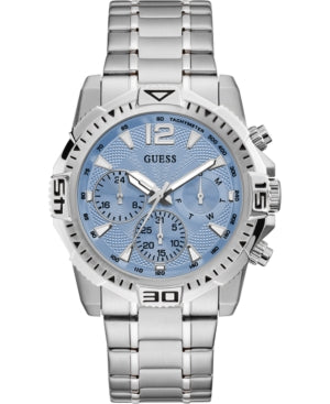 GUESS Men's Watch GW0056G2 – 43mm Stainless Steel Bracelet, Silver-Tone Case