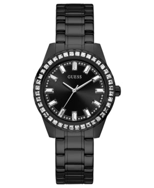 GUESS Women's Watch – 38mm Black Stainless Steel Bracelet