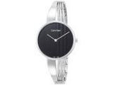 Calvin Klein Drift ladies' watch with a black dial and a stainless steel bracelet. 