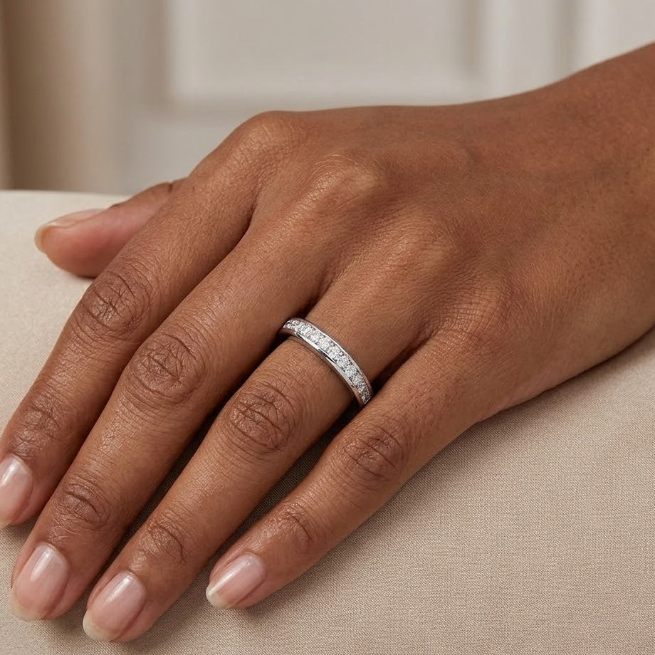 Lab Diamond Heritage Grain Ring 0.15ct H/SI in 925 Silver