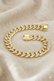 1.20CT Mens Lab Diamond Cuban Link Bracelet in 18K Gold Vermeil