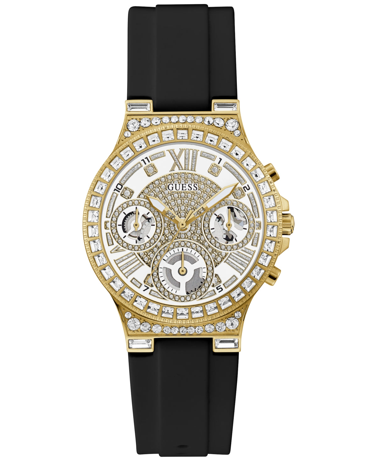 GUESS Women's Watch – 36mm Black Silicone Strap