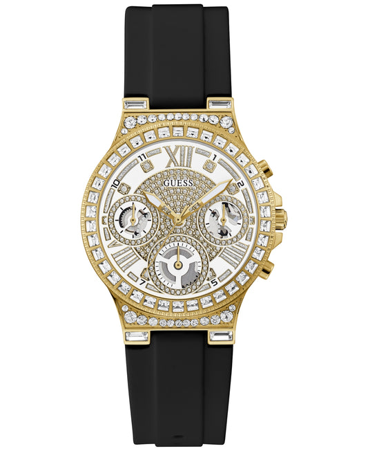 GUESS Women's Watch – 36mm Black Silicone Strap