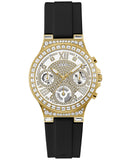 GUESS Damenuhr – 36 mm schwarzes Silikonarmband