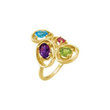 Oval Multi-Gemstone Multi Stone Ring in Yellow Gold