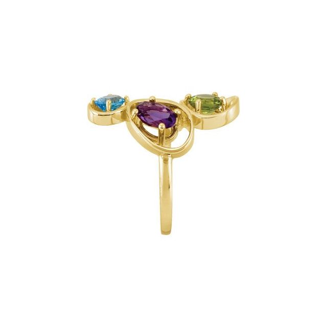 Oval Multi-Gemstone Multi Stone Ring in Yellow Gold