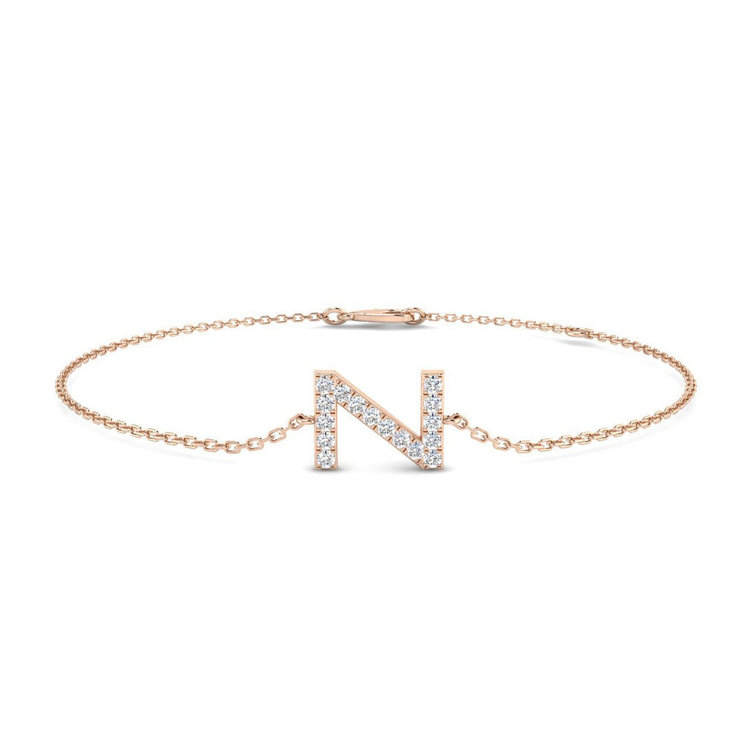 Lobster Claw Clasp 18K Gold Initial Z Bracelet