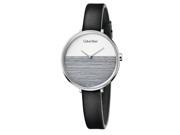 CK Calvin Klein  Rise Collection Leather Strap Women's Watch