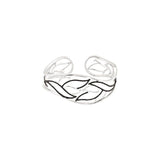 Round Natural Black Spinel & Natural Diamond Accented Hinged Cuff Bracelet In Silver