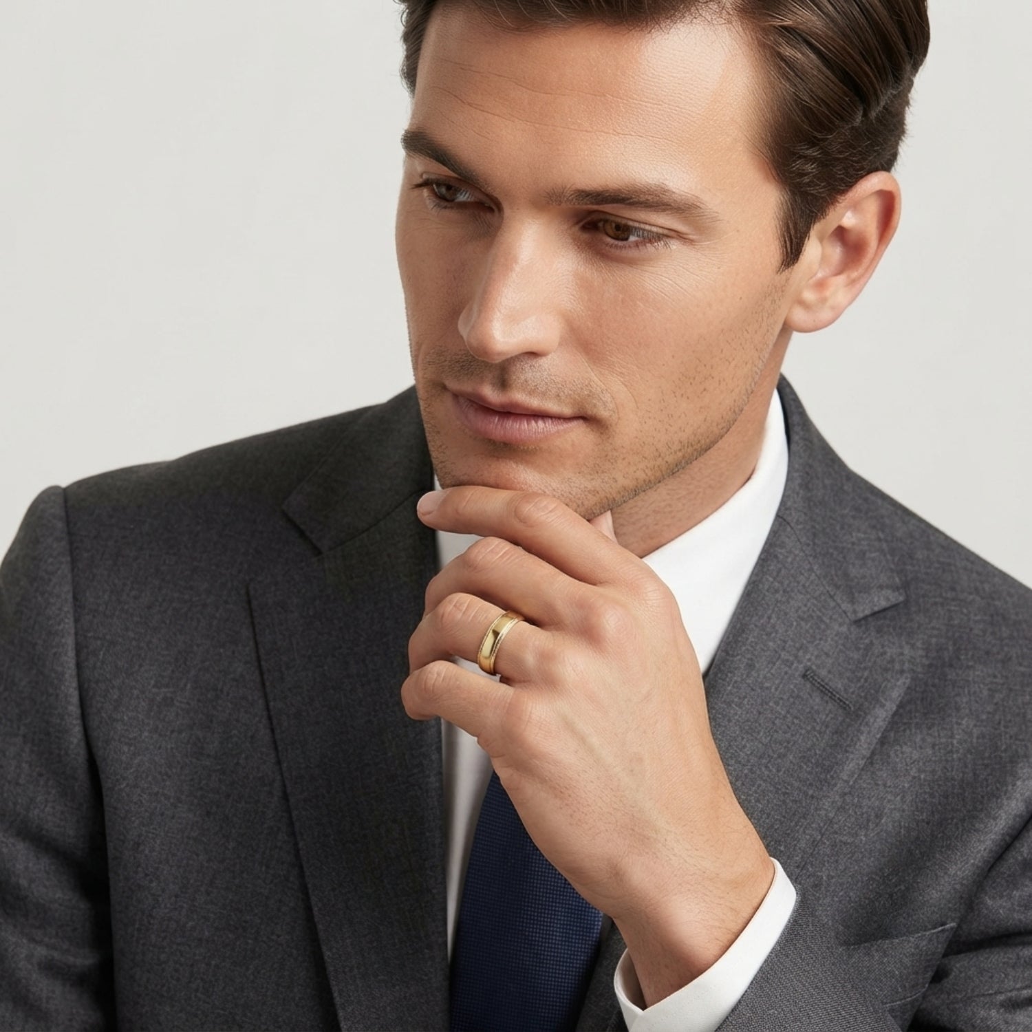 5mm-8mm Standard Weight Men's Gold Band