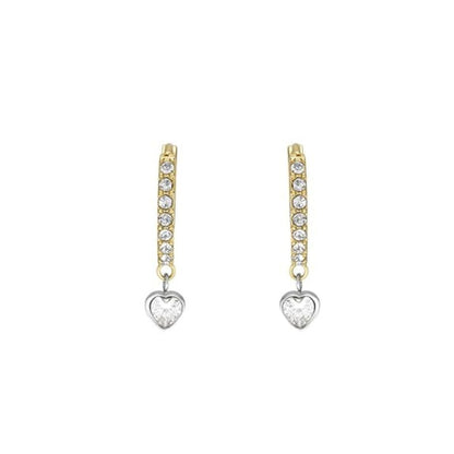 0.11 Huggie Heart Round Diamond Earrings