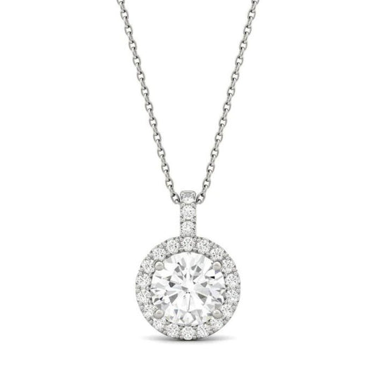 0.50ct Diamond Brilliant Cut Pendant In 18k White Gold