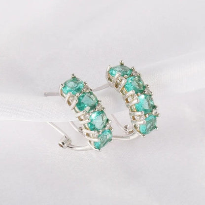 0.16ct Emerald Half Huggie Earrings