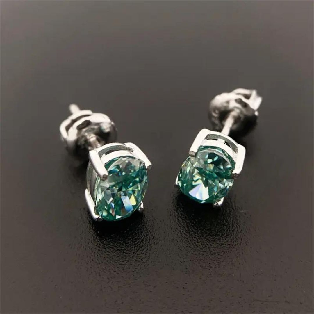 0.32ct Emerald Studs Diamond Earrings