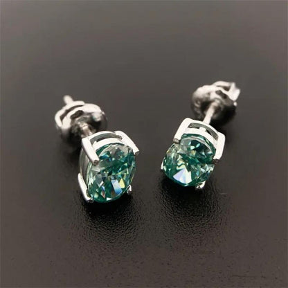 0.32ct Emerald Studs Diamond Earrings