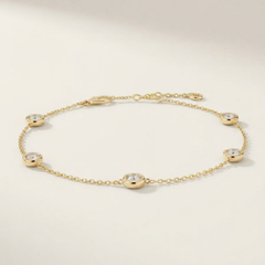 0.70 Ct D-E/VS Lab Grown Diamond Everyday Bracelet 9k Yellow Gold Ready To Ship