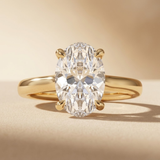 Oval 2.00ct Hidden Halo Lab Diamond Engagement Ring in 18K Yellow Gold