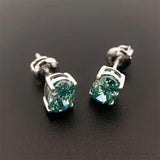 0.30Ct Oval Emerald Solitaire Studs Earring in White Gold