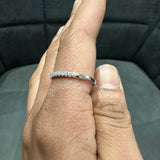 9K White Gold Round Cut Lab Grown Diamond Half Eternity Ring for Women