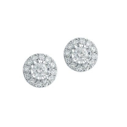 0.84ct Halo Diamond Earrings in 18k white gold