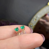 0.30Ct Oval Emerald Solitaire Studs Earring in Gold